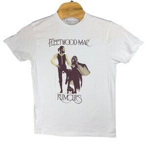 Fleetwood Mac "Rumours" T-Shirt Adults Size L White Cotton Graphic Print.